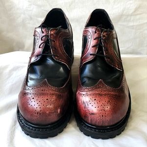 Vintage Muro Welt Men's Brogues Oxford Shoes Brown/Black Steel Toe Punk Size 11